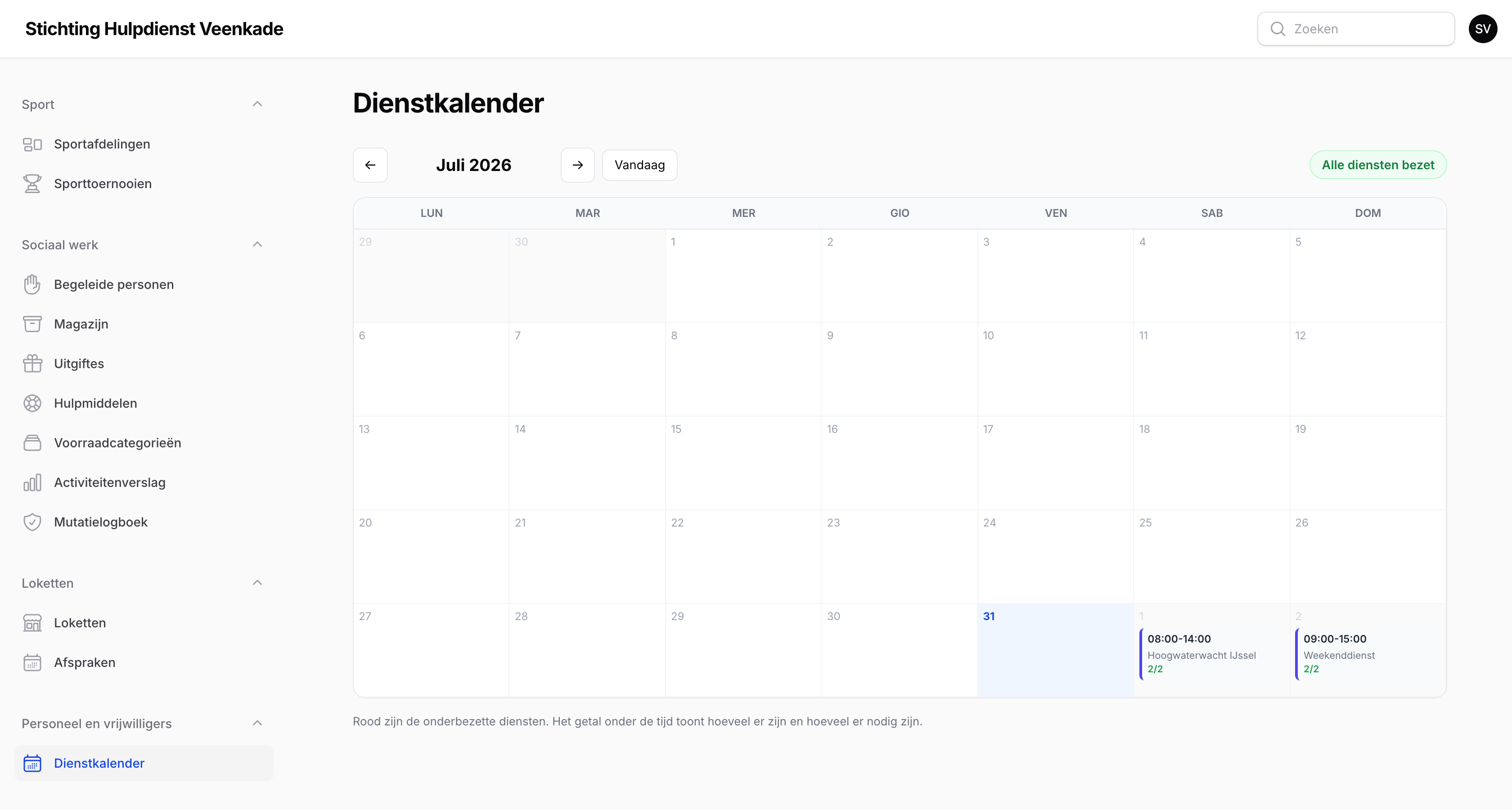 De dienstkalender